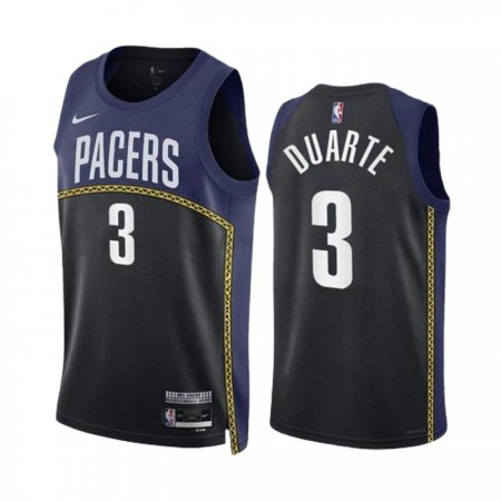 NBA Indiana Pacers Trikot Chris Duarte 3 Black Nike 2022-23 City Edition Navy Swingman - Herren